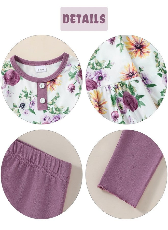 DISAUR Baby Girl Clothes Cute Flower Print Long Sleeve Sweatshirt Pants Set Cotton Toddler Spring Fall Winter Outfit - Image 5
