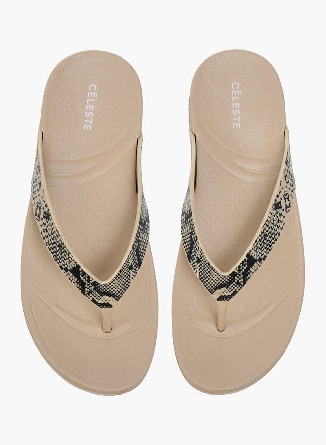 Celeste Women's Printed Slip-On Thong Slippers - Image 1
