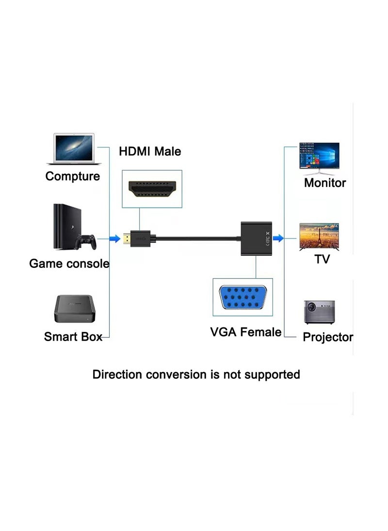 Generic HDMI to VGA Adapter Converter 1080P External Video Card to Desktop,Laptop,HDTV,Monitor,Projector  - Image 2