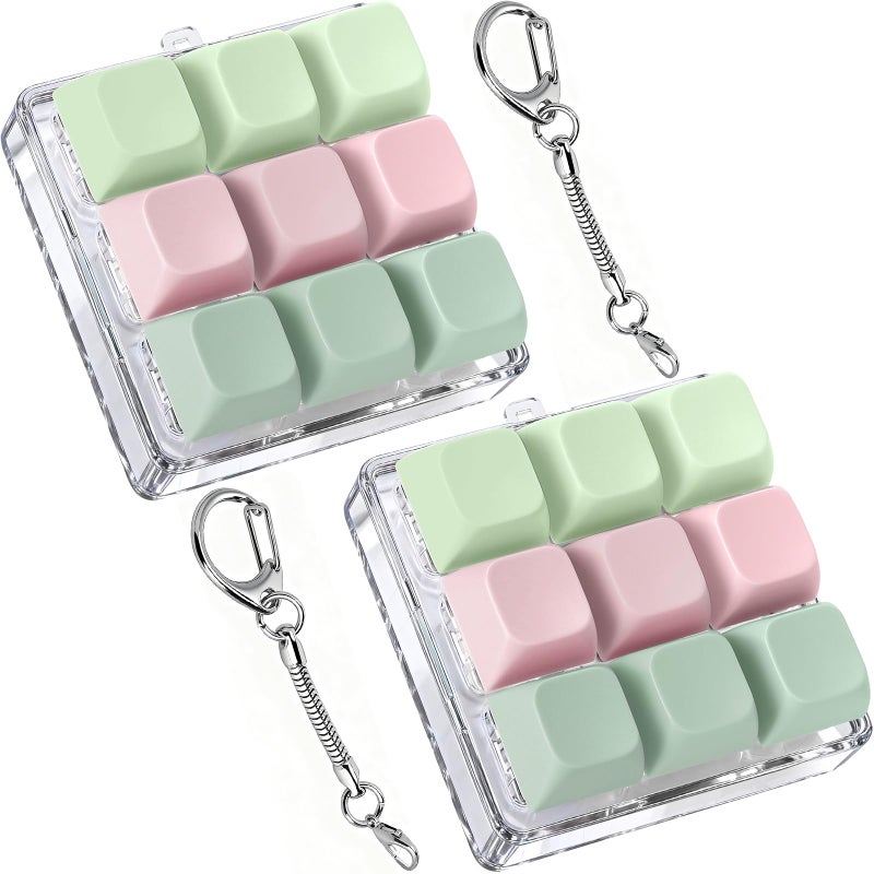 Axlksia Keyboard Fidget Toy Fidget Clicker Keyboard Fidget Keychain Button Fidget Gifts for Adults to Relieve Stress and Pass Time 2 Pack I - Image 3
