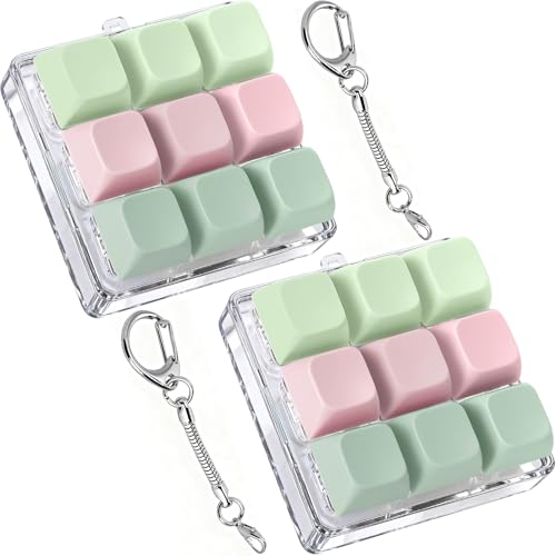 Axlksia Keyboard Fidget Toy Fidget Clicker Keyboard Fidget Keychain Button Fidget Gifts for Adults to Relieve Stress and Pass Time 2 Pack I - Image 1