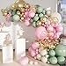 MEBAY Sage Green Pink Gold Balloon Arch Kit 141Pcs Sage Green Pastel Pink Chrome Gold Sand White Latex Balloons for Birthday Wedding Baby Shower Gender Reveal Anniversary - Image 2