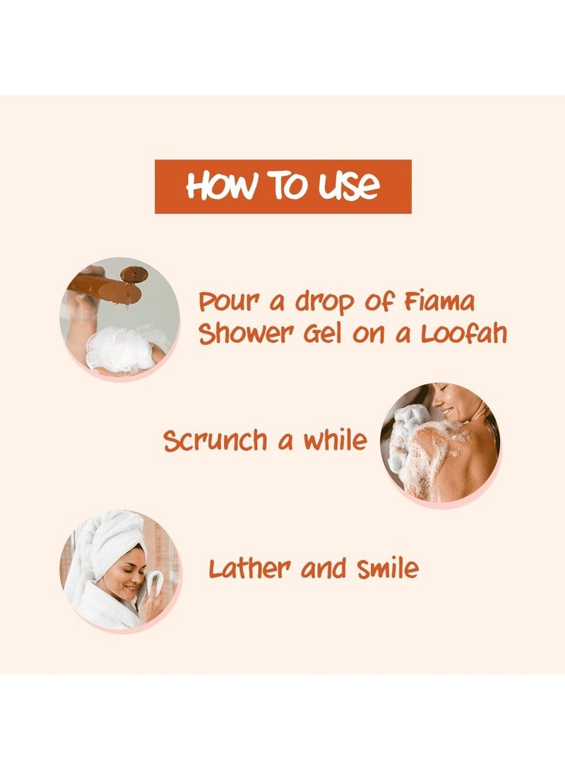 فياما جل الاستحمام فيماما بالخوخ والأفوكادو، غسول للجسم مع مرطبات للبشرة للحصول على بشرة مرطبة ناعمة، 250 مل، عبوة من 3 قطع - Image 4