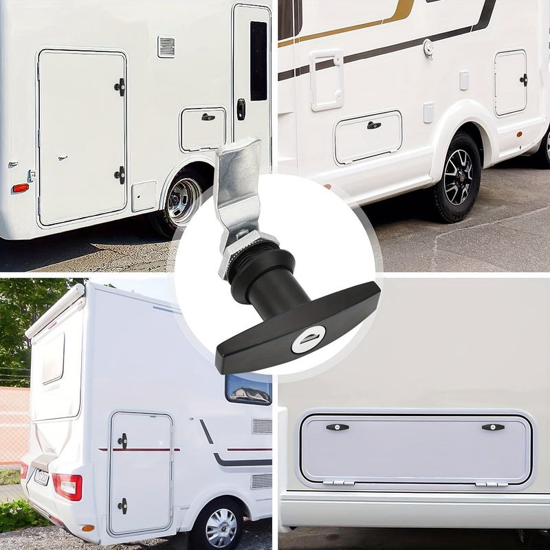 Black Mechanical T-Handle Lock for RVs - Image 4