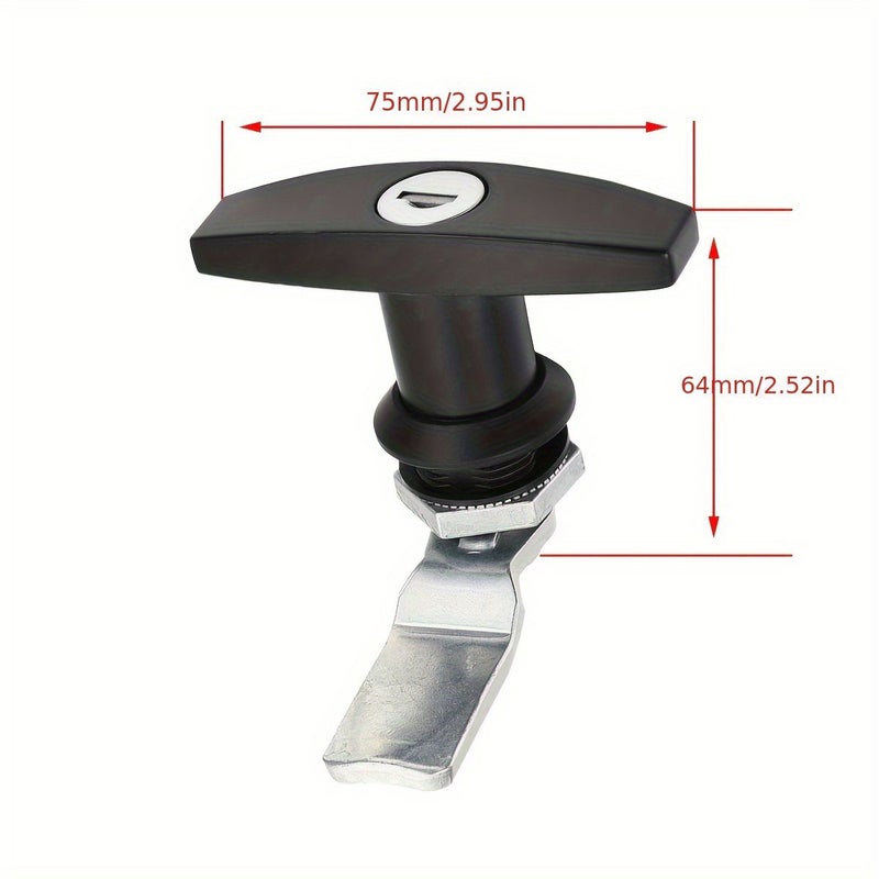Black Mechanical T-Handle Lock for RVs - Image 3