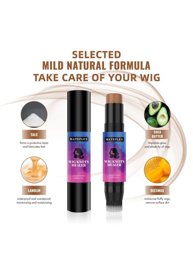 Mateplex Wig Knot Concealer for Lace Grid Lace Dyeing Stick for Wigs Knots Healer Stick for Lace wig & Frontal Part & Hairline, Portable, Sweat-proof, No Bleaching（10g, Medium Brown) - Image 2
