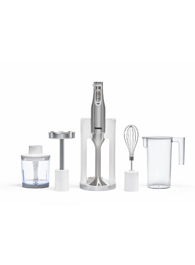 TANK Tank Hand Blender All in One with 6 Speed Control + Turbo, 1200 Watts, White, CM-6004 - Image 2
