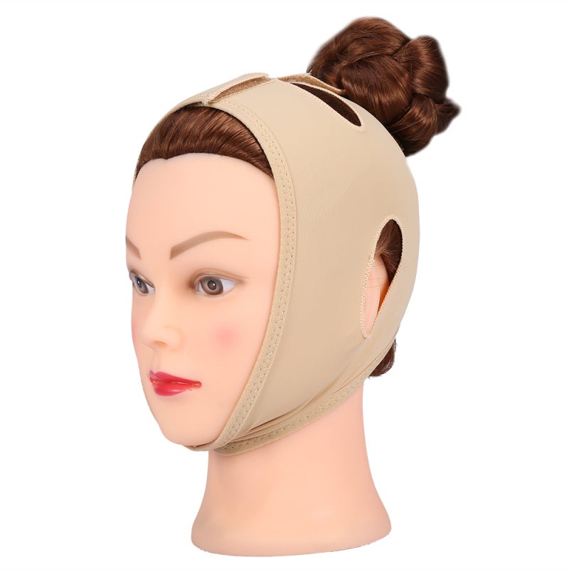 Facial Slimming Mask: M Size, Physical Therapy Face Shaping, No Side Effects - Elastic Breathable Lycra Material Face Lift Up for Double Chin Reduction, Men and Women - Image 3
