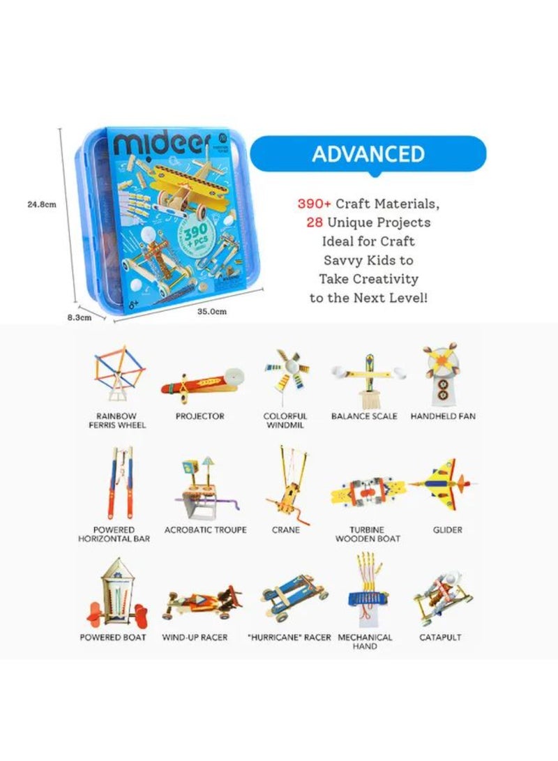 MiDeer Advanced Invention DIY Kit – 390+ Pieces Crafting Set for Kids | 28 STEM Projects with Illustrated Guide | Creative Invention Toy Set with Storage Box – Advanced Research Institute Series  - Image 2