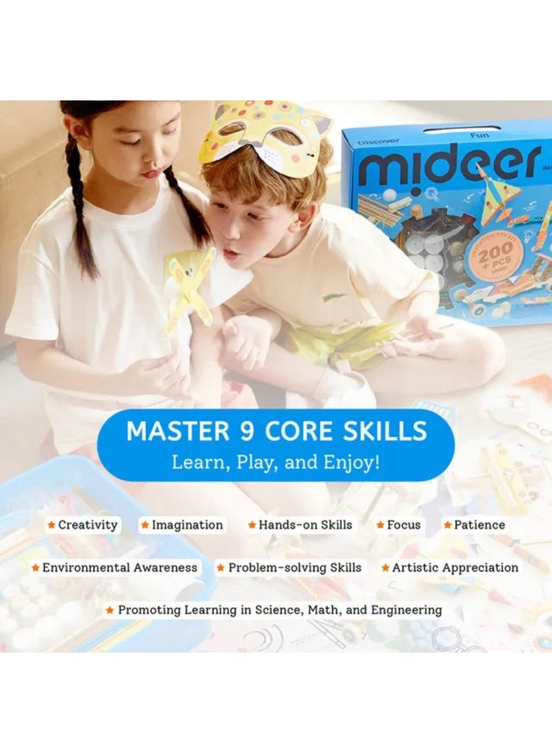 MiDeer Advanced Invention DIY Kit – 390+ Pieces Crafting Set for Kids | 28 STEM Projects with Illustrated Guide | Creative Invention Toy Set with Storage Box – Advanced Research Institute Series  - Image 4
