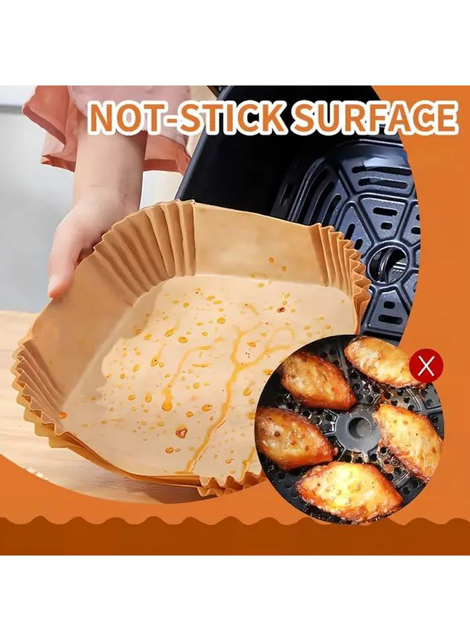 Square 25cm 9.84 Inch Non Stick Air Fryer Parchment Paper Liners 50 Pack Heavy Duty Durable Disposable Pleated Design for 2 To 8 Quart Baskets Microwaves Ovens Grills Easy Cleanup Mess Free Cooking Kitchen Essentials - Image 2