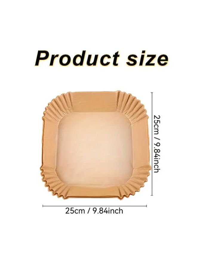 Square 25cm 9.84 Inch Non Stick Air Fryer Parchment Paper Liners 50 Pack Heavy Duty Durable Disposable Pleated Design for 2 To 8 Quart Baskets Microwaves Ovens Grills Easy Cleanup Mess Free Cooking Kitchen Essentials - Image 5
