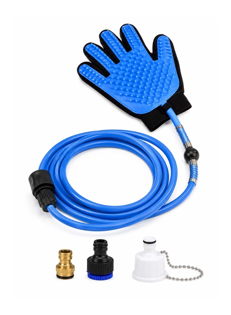 2-in-1 Pet Bathing Glove and Shower Sprayer Set – Professional Dog Grooming Hose with TPR Massage Brush - Image 2