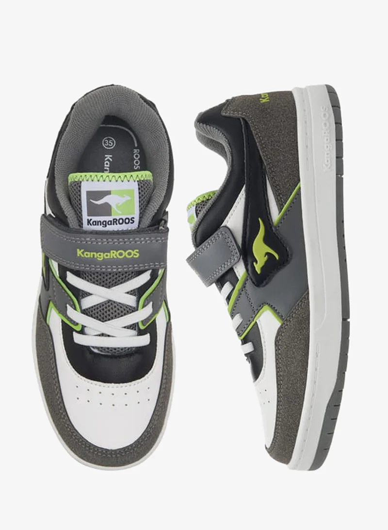 kangaROOS Girls' Logo Detail Sports Shoes with Hook and Loop Closure
