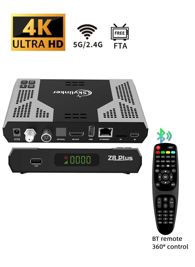 Generic Z8 Plus 4K Android OTT+ DVB-S2+DVB-T2 Hybrid TV Box BT Remote 5G Wifi 2+16GB FTA Satellite Terrestrial TV Receivers Set Top Box  - Image 1