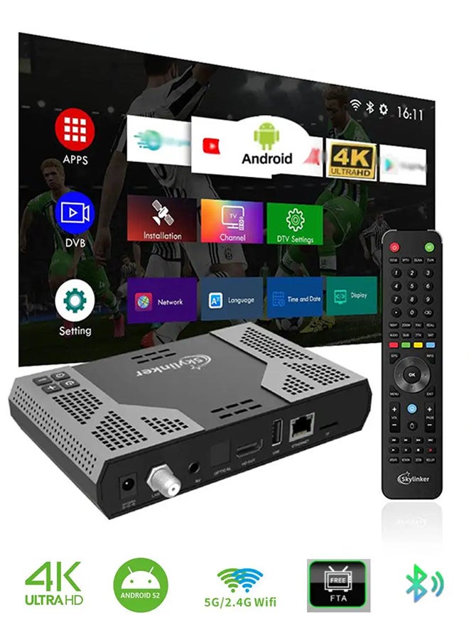 Generic Z8 Plus 4K Android OTT+ DVB-S2+DVB-T2 Hybrid TV Box BT Remote 5G Wifi 2+16GB FTA Satellite Terrestrial TV Receivers Set Top Box  - Image 4