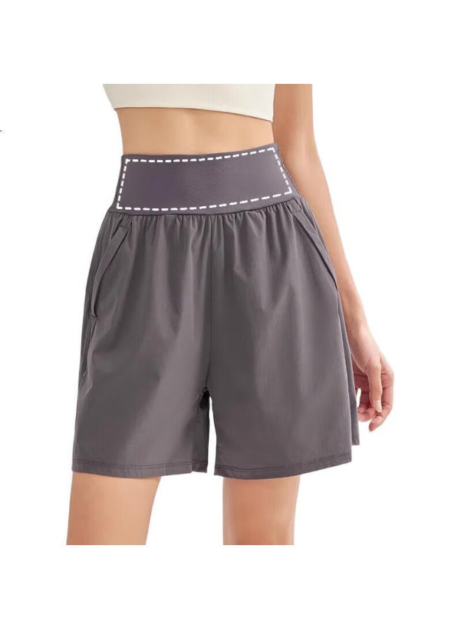 Never Me Women's Sports Pants, Casual Shorts, High-waisted, Tummy Control, Loose-fitting, Breathable, Quick-drying, For Running, Fitness, And Boxing, Summer - Image 3