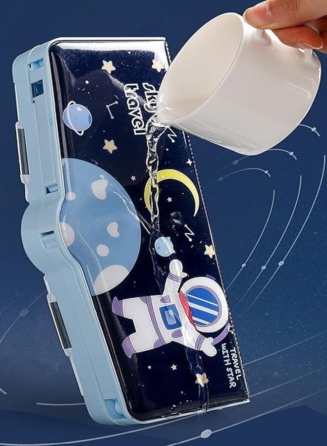 YBN Plastic Branded Multi-Functional Pencil Box for Kids, Space Pencil Box for Boys & Girls, Magnetic Pencil Box for Boys, Space Theme Gifts for Kids with Accessories. (Navy Blue Astronaut) - Image 5