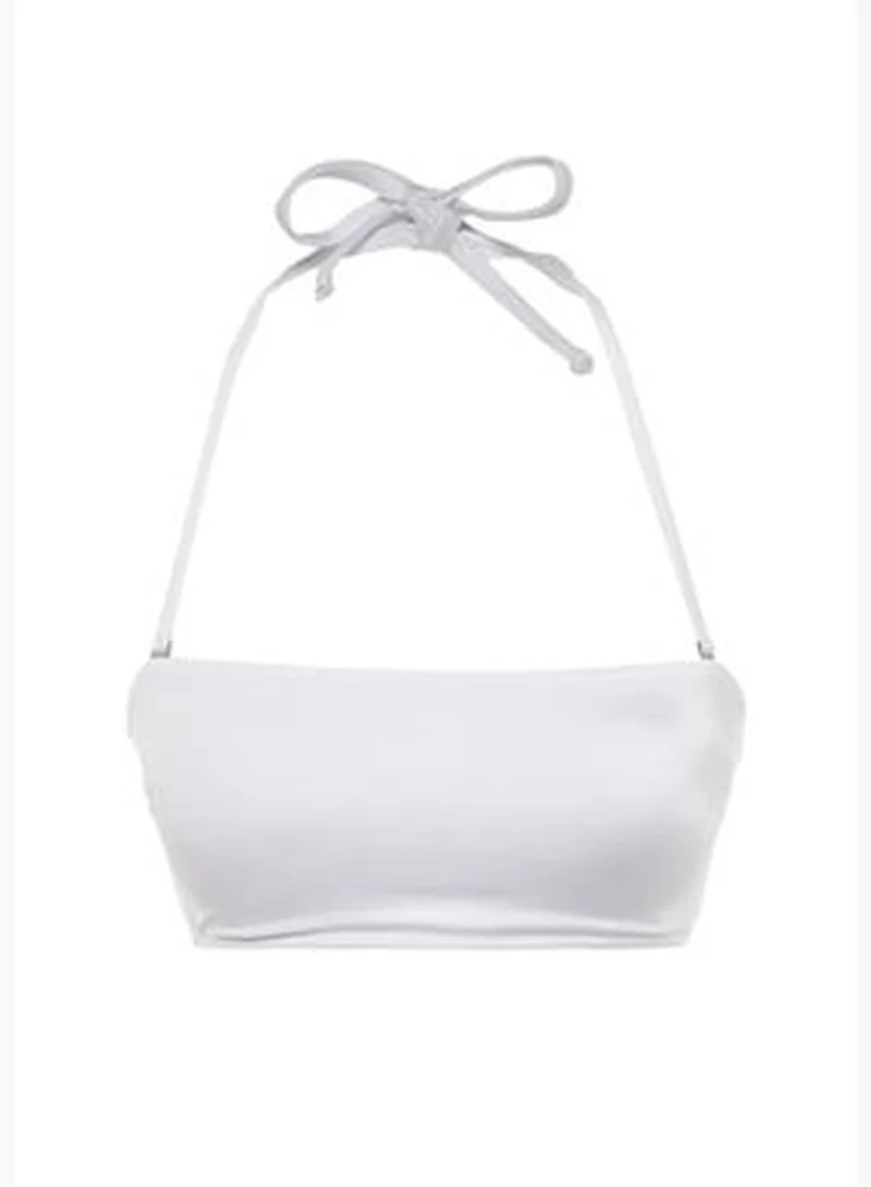 trendyol White Strapless Bikini Tops With Plunging Back TBESS23BU00228
