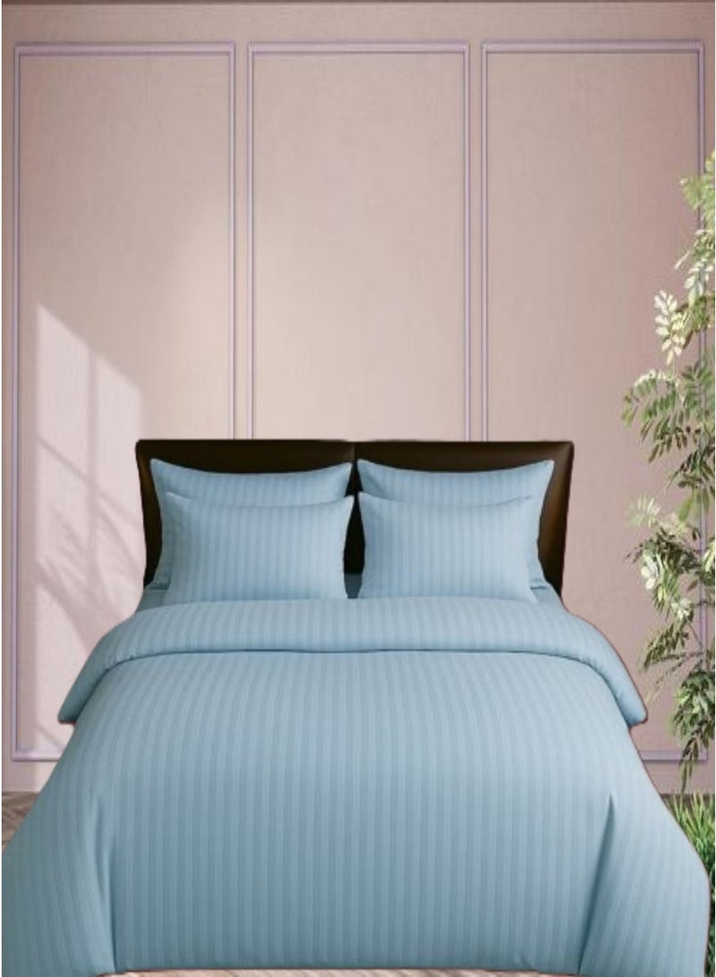 Blueberry 4 Pieces Single Size Duvet Cover Set - Includes 1 Duvet Cover (150x200cm), 1 Fitted Sheet (120x200+20cm), 2 Pillow Cases (53x75cm) - Image 1