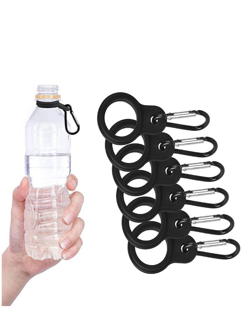 SYOSI Silicone Water Bottle Buckle, 6 Pcs Water Bottle Clip, Portable Backpack Carabiner Outdoor Hanging Buckle, Water Bottle Strap for Camping Hiking Traveling Mountain Climbers  - Image 4
