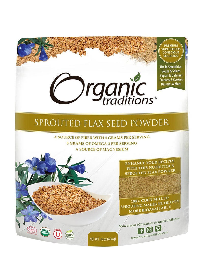 Organic Traditions Sprouted Flax Seed Powder 454G : 00553 