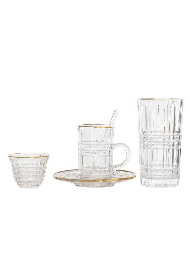 السيف  طقم بيالات شاي وقهوة زجاجي 30 قطعة شفاف - Image 2