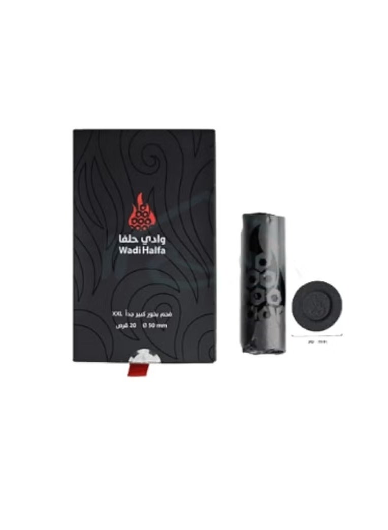 Wadi Halfa Incense Charcoal Large Size 20 Tablets 50mm XXL