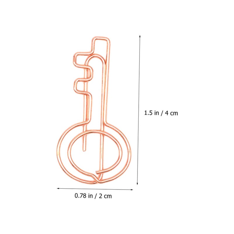 Colorful Metal Paper Clips 20pcs Key Bookmark Shape Small Office School Supplies - Image 3