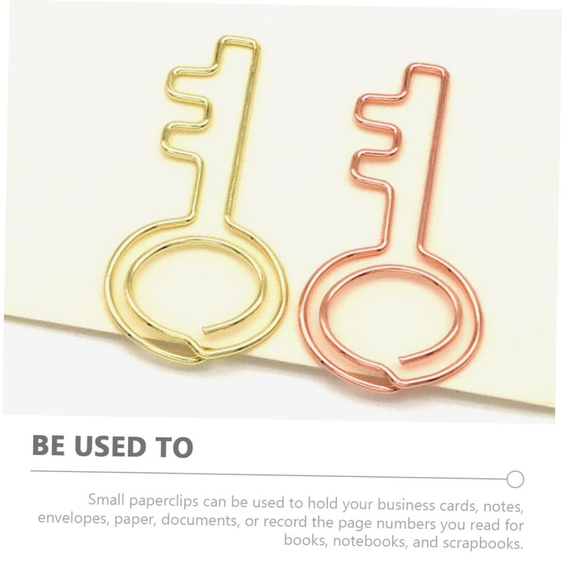 Colorful Metal Paper Clips 20pcs Key Bookmark Shape Small Office School Supplies - Image 4