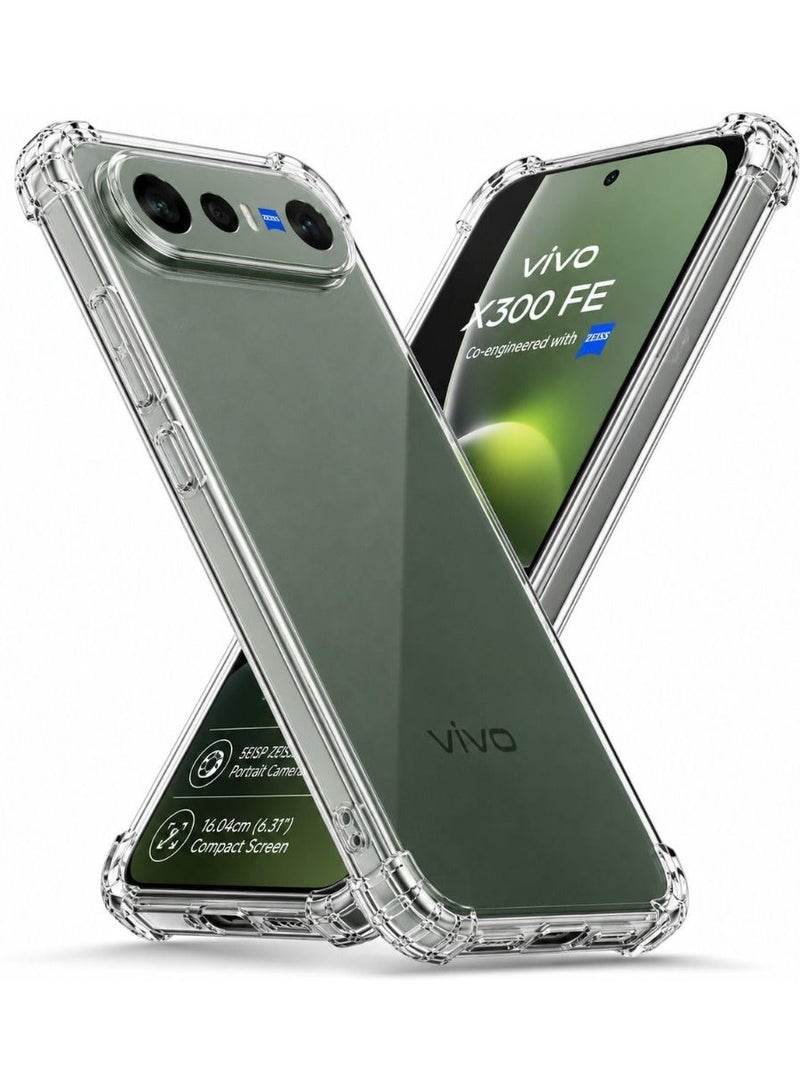 جراب شفاف لهاتف Vivo X300 FE، مصنوع من مادة TPU الناعمة والشفافة، مع غطاء خلفي واقٍ شفاف لهاتف Vivo X300 FE - Image 1
