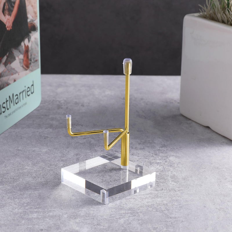 Sibba Adjustable Metal Arms Display Stand Photo Stand Easel Acrylic Base Small Holder Case Plate Clear Base Home DÃ©cor Accents Rack for Picture Decorative Book Coral Geodes Rock - Image 4