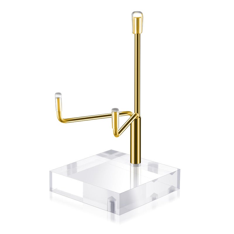 Sibba Adjustable Metal Arms Display Stand Photo Stand Easel Acrylic Base Small Holder Case Plate Clear Base Home DÃ©cor Accents Rack for Picture Decorative Book Coral Geodes Rock - Image 1