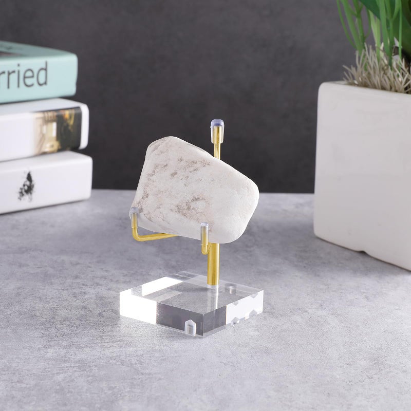 Sibba Adjustable Metal Arms Display Stand Photo Stand Easel Acrylic Base Small Holder Case Plate Clear Base Home DÃ©cor Accents Rack for Picture Decorative Book Coral Geodes Rock - Image 5