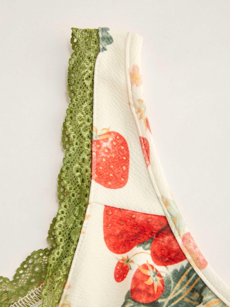 CIDER Summer Mini Dresses for Women Fruit Pattern Sweetheart Neck Sleeveless Sundress Knotted Tie A Line Sun Dresses Multicolor - Image 3