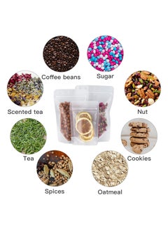 KAWALIB 50 Pcs Resealable Stand Up Bags Matte Clear Zipper Lock Heat Seal Pouches with Tear Notch for Zip Food Storage  - Image 2