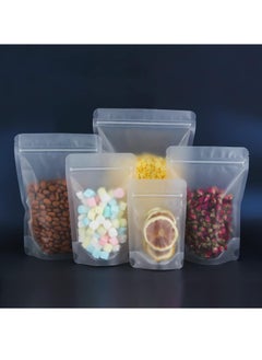 KAWALIB 50 Pcs Resealable Stand Up Bags Matte Clear Zipper Lock Heat Seal Pouches with Tear Notch for Zip Food Storage  - Image 5