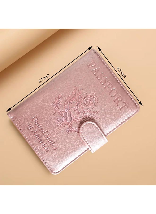 ZYAQUDEC Passport Holder with Vaccine Card Slot, Travel Wallet, pink, Modern - Image 5