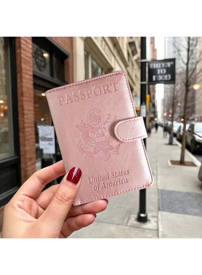 ZYAQUDEC Passport Holder with Vaccine Card Slot, Travel Wallet, pink, Modern - Image 2