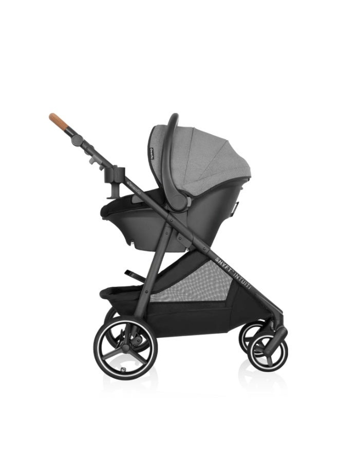 Evenflo - Shyft Intuiti Travel System with Revolve180 LiteMax NXT Rotational Infant Car Seat - Fossil Gray - Image 4