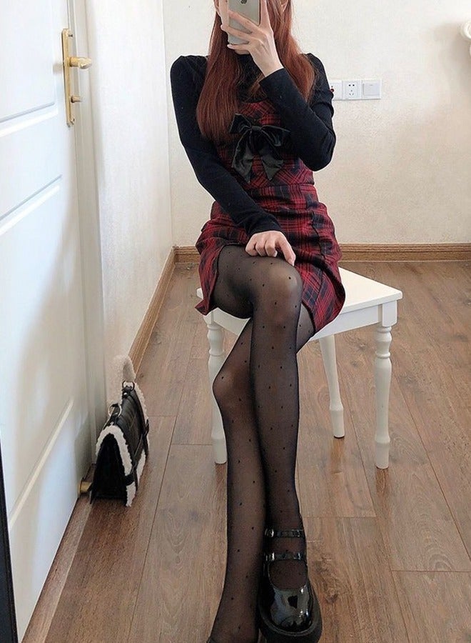 Socks Women's ultra-thin anti-exposure pantyhose black stockings polka dot stockings comfortable bare leg leggings  - Image 1
