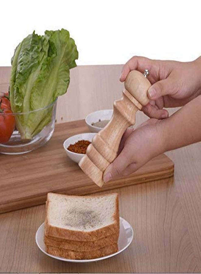 Cyrox Wooden Manual Salt Pepper Grinder Mill Salt and Pepper Mixer Spice Seasoning Mill Sprinkler Manual Shaker Grinder, Spice Storage Ceramic Crusher (1Pcs) - Image 4