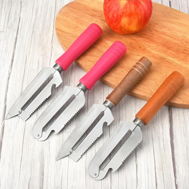 Culinary Knife - Premium 4-in-1 Multi-Use Kitchen Companion Combining Paring, Peeling, Scale Scraping, and Bottle Opening Functions for Versatile and Streamlined Cooking Performance (4pcs)