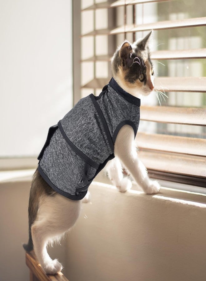 SoeKoa Cat Anxiety Jacket, Anxiety Vest for Cats, Jackets for Cats Only, Self-Adhesive Adjustable Pet Calming Wrap Shirt,Calming Wrap for Pets to Relieve Stress (Grey, Large) - Image 5