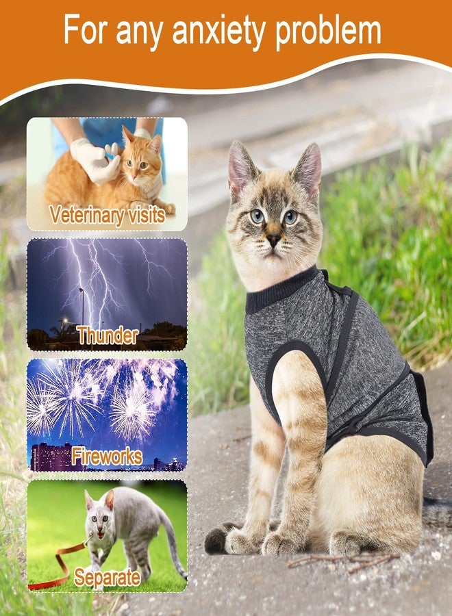 SoeKoa Cat Anxiety Jacket, Anxiety Vest for Cats, Jackets for Cats Only, Self-Adhesive Adjustable Pet Calming Wrap Shirt,Calming Wrap for Pets to Relieve Stress (Grey, Large) - Image 3