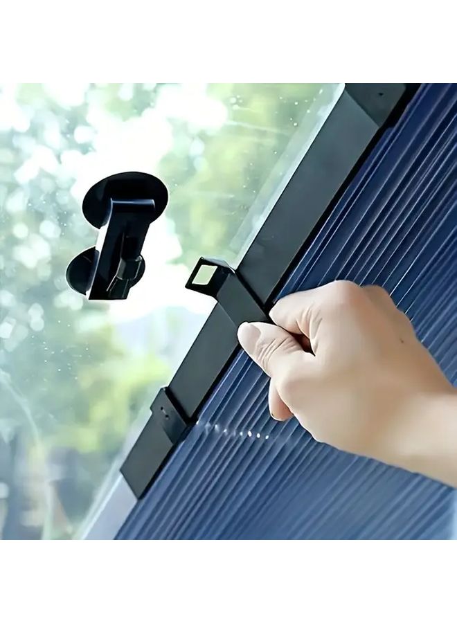 Retractable Car Sunshade Black 18 11inch UV Protection Heat Insulation Foldable - Image 2