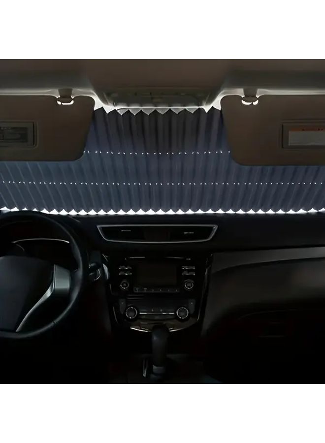 Retractable Car Sunshade Black 18 11inch UV Protection Heat Insulation Foldable - Image 5