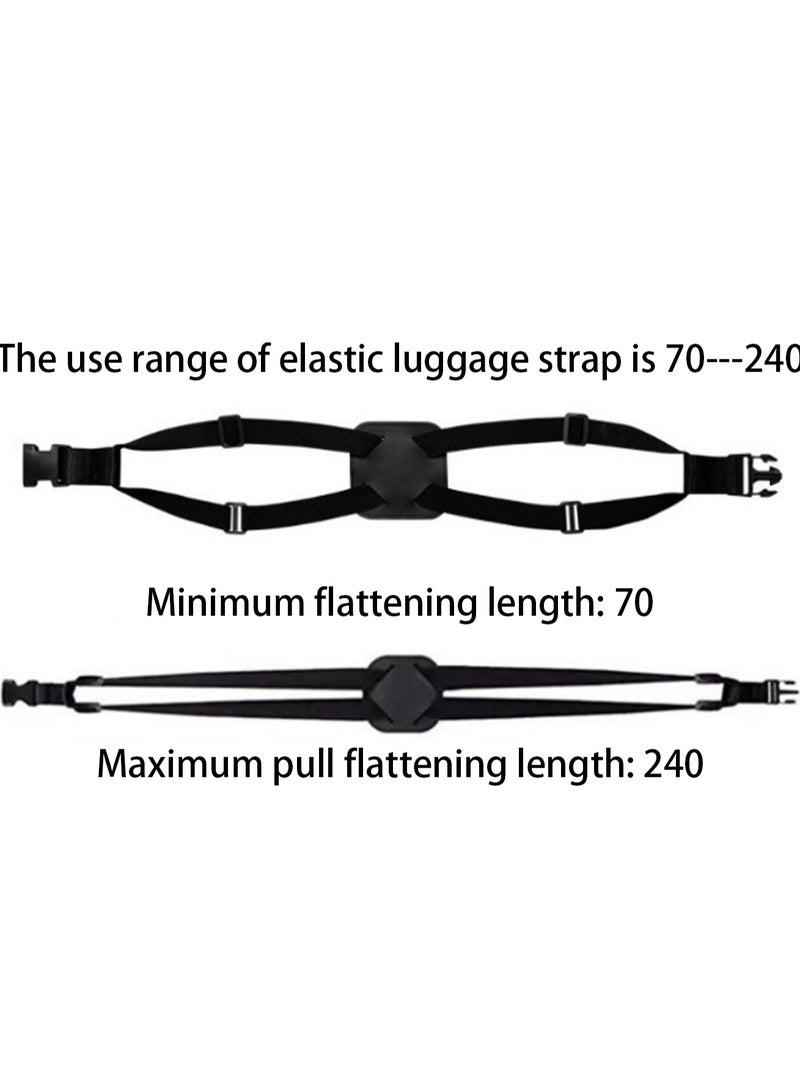 Black 8-Shaped Strap Adjustable Luggage Strap, Colorful Luggage Strap, Suitable For Travel, Protect Tightening And Strengthening Luggage - Image 2
