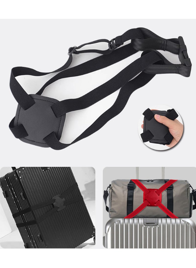 Black 8-Shaped Strap Adjustable Luggage Strap, Colorful Luggage Strap, Suitable For Travel, Protect Tightening And Strengthening Luggage - Image 3