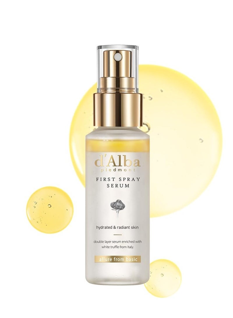 d'Alba Italian White Truffle First Spray Serum, Vegan Skin Care, Hydrating Face Moisturizer, Glow Serum for Radiant Skin, Non Comedogenic, All In One Mist, Korean Skin Care (1.69 fl oz.) - Image 1